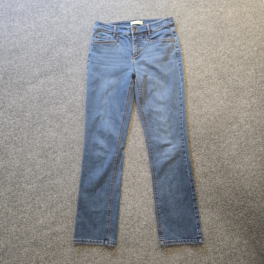J Jill Jeans Womens 4 Petite Blue Denim Smooth Fit Straight Leg Mid Rise Casual